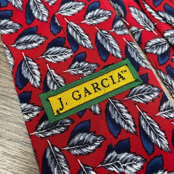 J. Garcia LANDSCAPE WITH EYE Red Leaf Tie - Picture 3 of 5
